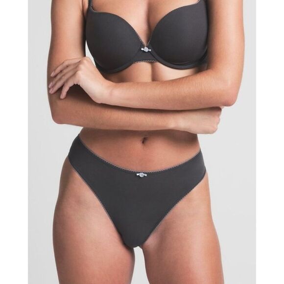 New Skims Fits Everybody Picot Thong in Dark Grey Size XL NWT - Picture 1 of 12